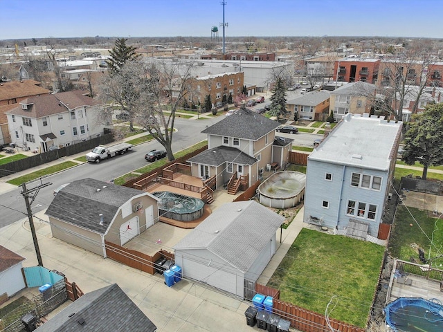 aerial view featuring a residential view