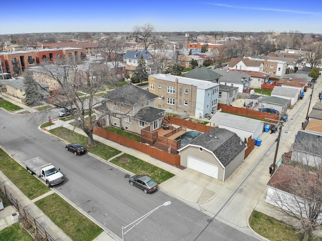 drone / aerial view with a residential view