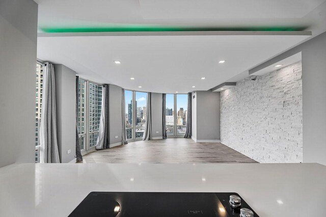 345 N La Salle Dr Unit 2501, Chicago, IL 60654 - exercise room featuring recessed lighting, a city view, and wood finished floors