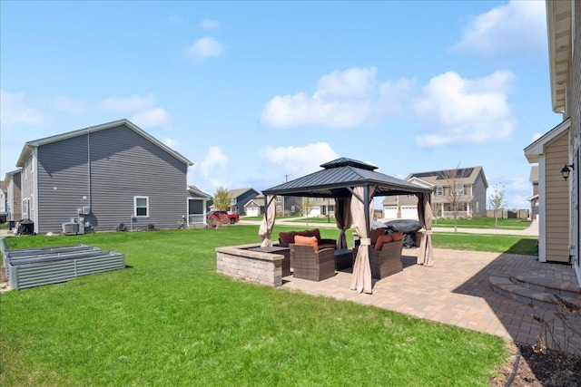 412 Towne Center Blvd, Shorewood, IL 60404 - view of yard featuring a gazebo, a patio, and outdoor lounge area