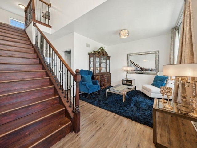 412 Towne Center Blvd, Shorewood, IL 60404 - living area featuring stairway and wood finished floors