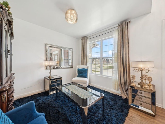 412 Towne Center Blvd, Shorewood, IL 60404 - living area featuring baseboards and wood finished floors