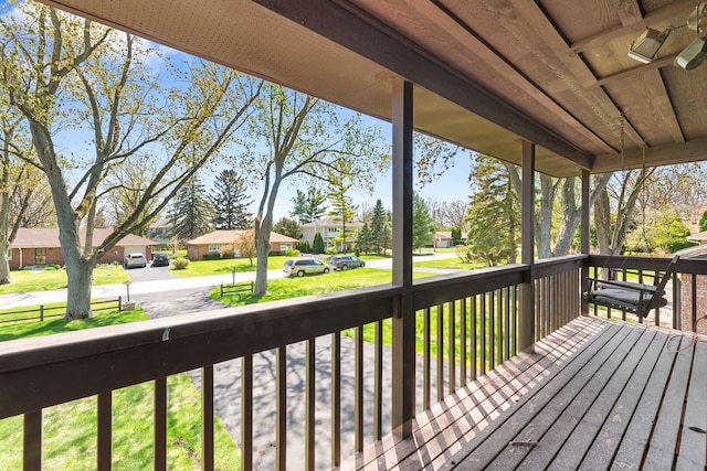 deck featuring a residential view