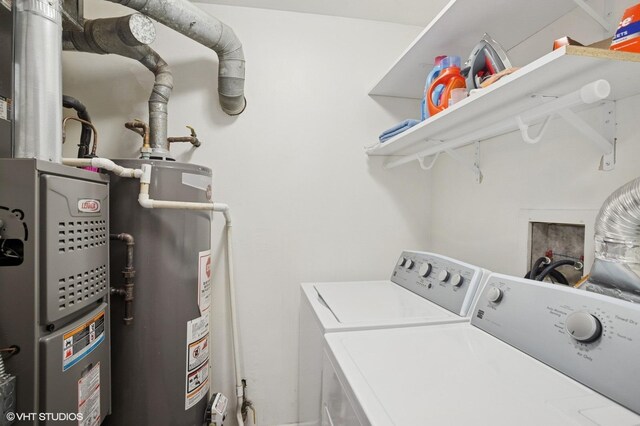 941 Yosemite Trl Unit C7, Roselle, IL 60172 - washroom with gas water heater and separate washer and dryer