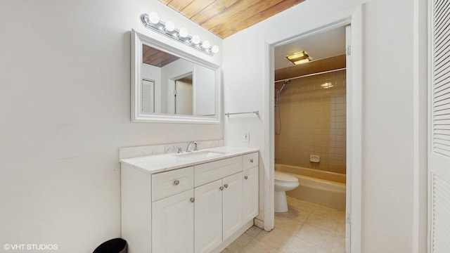 2306 Holiday Ter Unit 166, Lansing, IL 60438 - full bath featuring shower / bathtub combination, toilet, tile patterned floors, and vanity