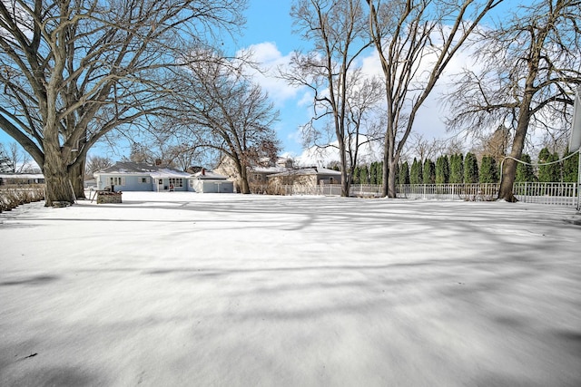 view of yard with fence