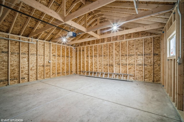 interior space with a garage door opener