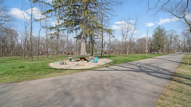 view of property's community with a lawn and a playground
