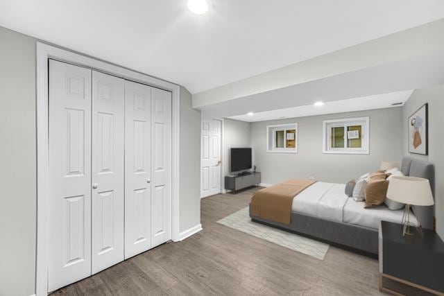 211 W 112th Pl, Chicago, IL 60628 - bedroom with baseboards, wood finished floors, and a closet