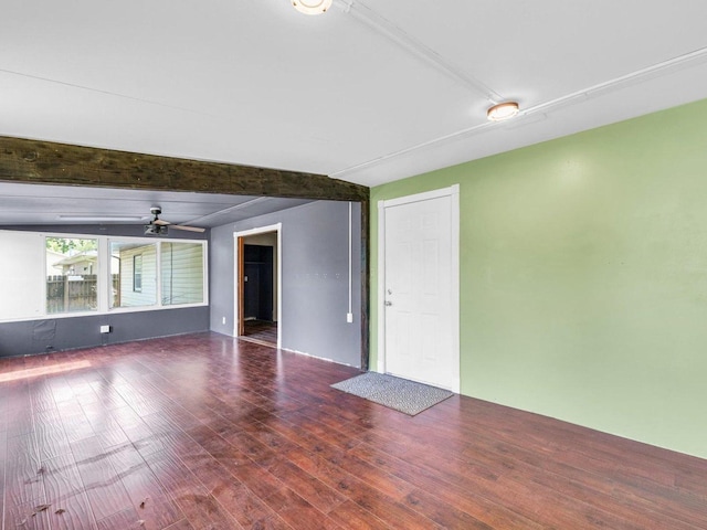 1045 Briarcliff Dr, Rantoul, IL 61866 - empty room with wood finished floors and ceiling fan