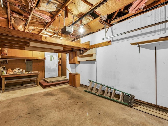 1045 Briarcliff Dr, Rantoul, IL 61866 - unfinished basement featuring electric panel