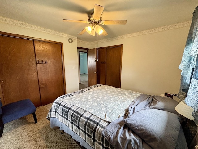 2445 Graham Rd, Belvidere, IL 61008 - carpeted bedroom with a ceiling fan and crown molding