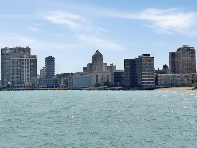 property view of water with a beach view