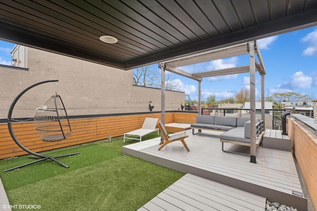 deck with an outdoor living space