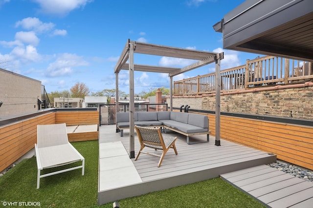 deck featuring an outdoor hangout area
