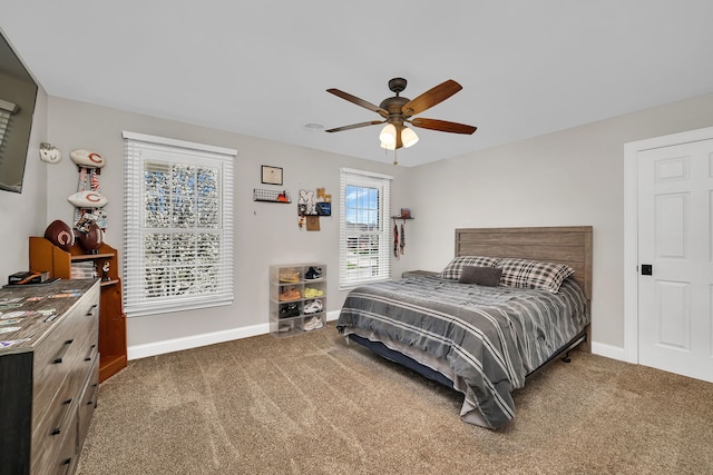 5255 Crescent Green Ct, Morris, IL 60450 - carpeted bedroom featuring ceiling fan and baseboards