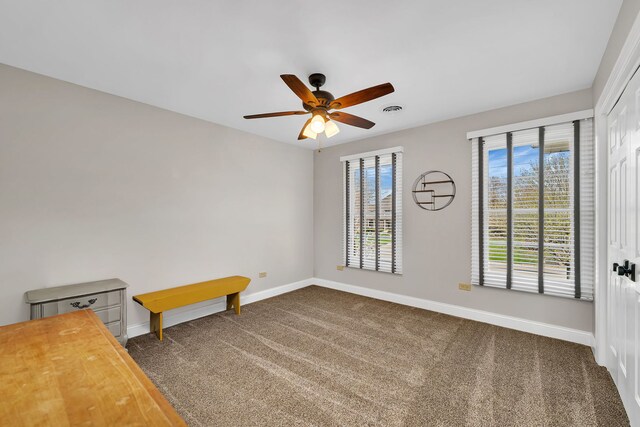 5255 Crescent Green Ct, Morris, IL 60450 - carpeted spare room with visible vents, baseboards, and ceiling fan