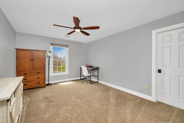 5255 Crescent Green Ct, Morris, IL 60450 - unfurnished bedroom with light colored carpet, baseboards, and a ceiling fan