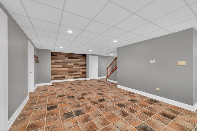 5255 Crescent Green Ct, Morris, IL 60450 - finished basement with baseboards, recessed lighting, stairs, and a drop ceiling