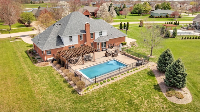5255 Crescent Green Ct, Morris, IL 60450 - view of swimming pool featuring a yard, a fenced in pool, and a fenced backyard