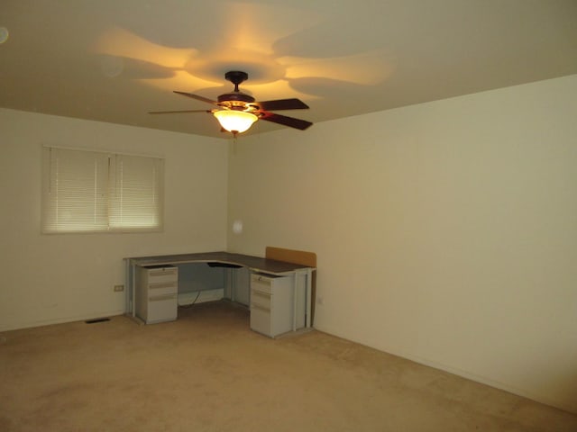 24541 S Wildwood Trl, Crete, IL 60417 - unfurnished office with a ceiling fan and light carpet
