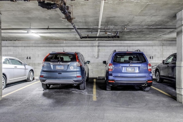 view of parking garage