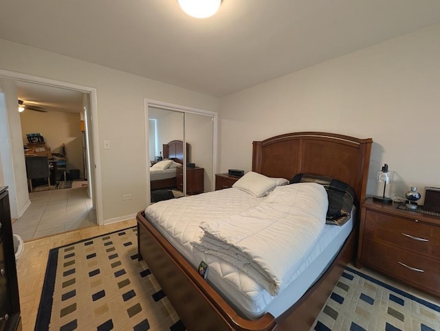 bedroom featuring a closet