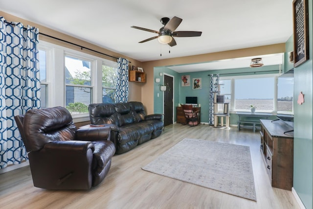 1926 County Road 2800 E, Minonk, IL 61760 - living area with a ceiling fan and wood finished floors