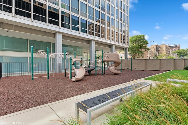 community playground featuring fence