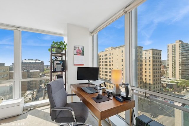 office with expansive windows