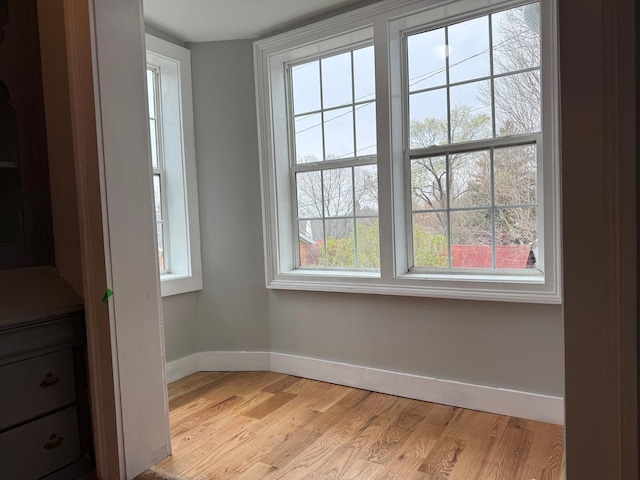 310 Elk St, Galena, IL 61036 - unfurnished dining area with light wood-style flooring and baseboards