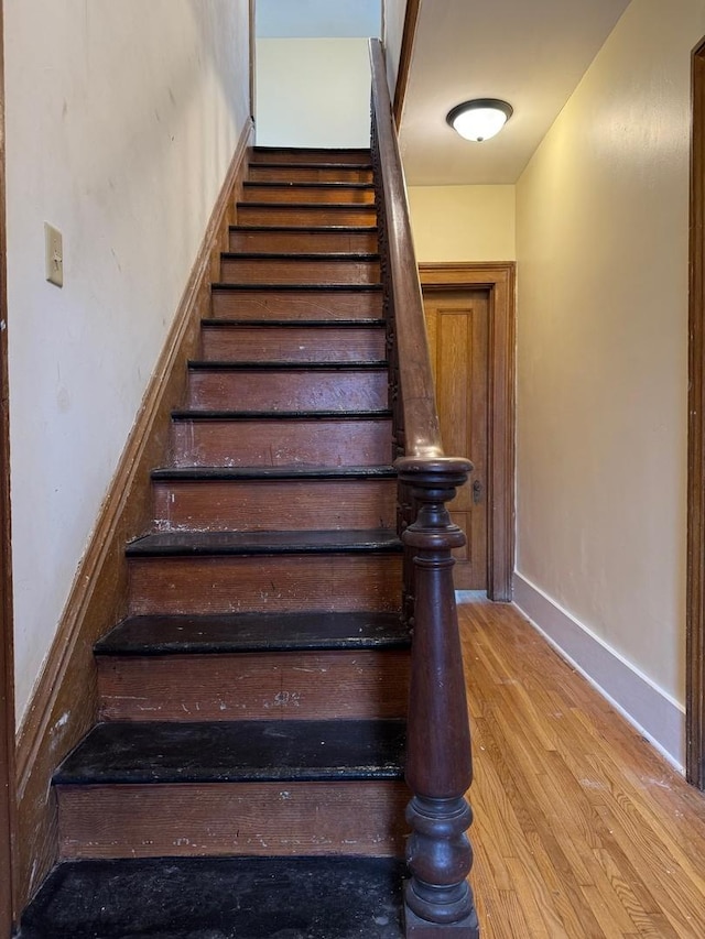 310 Elk St, Galena, IL 61036 - stairs with wood finished floors and baseboards