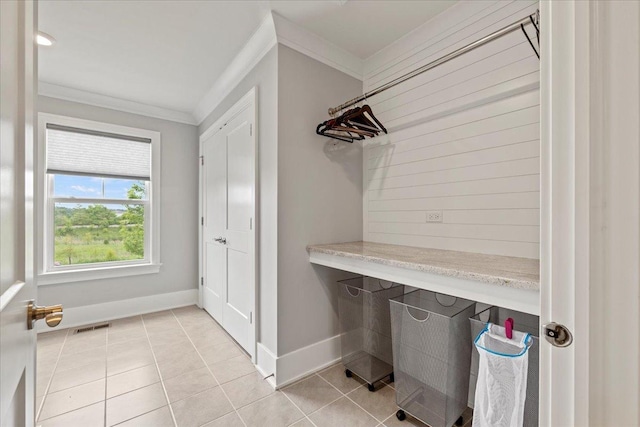 interior space featuring visible vents and light tile patterned floors
