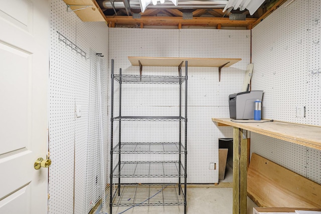 view of storage area