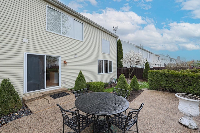view of patio / terrace with fence and outdoor dining space