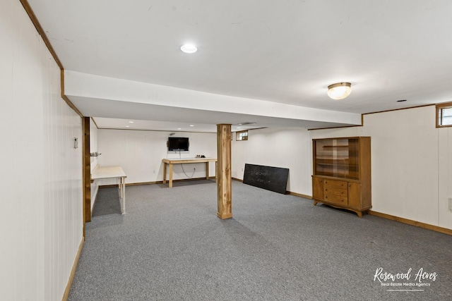 511 N Cleveland Ave, Bradley, IL 60915 - below grade area with baseboards and carpet floors