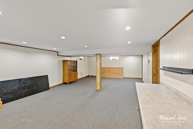 511 N Cleveland Ave, Bradley, IL 60915 - below grade area with carpet floors and recessed lighting