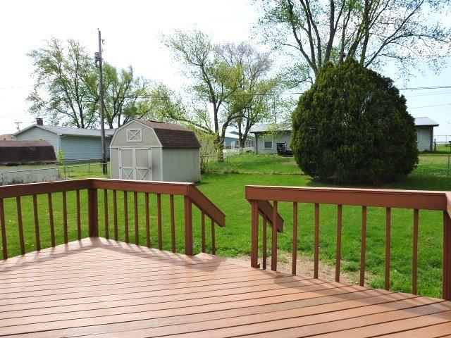 1026 State Route 10 E, Clinton, IL 61727 - wooden deck with a storage unit