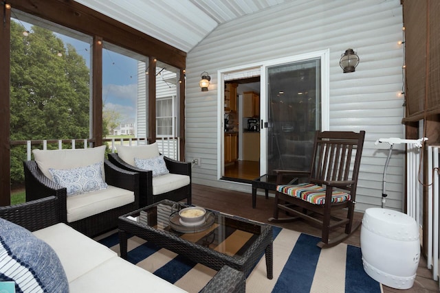 sunroom with outdoor lounge area