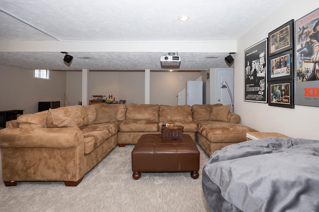 view of carpeted living area