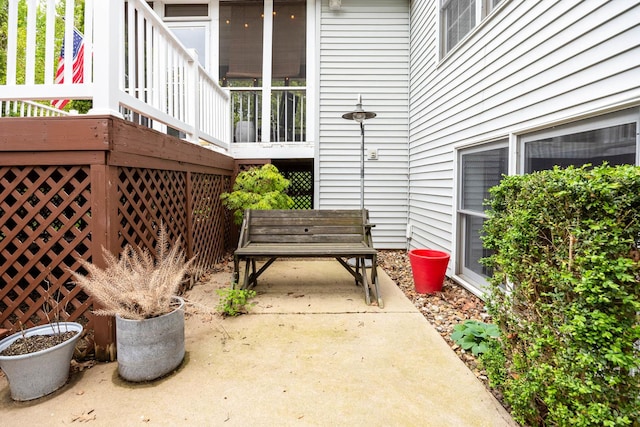 view of patio with a deck