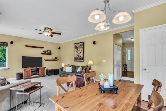 7817 Cascade Way, Gurnee, IL 60031 - dining room featuring a ceiling fan and crown molding