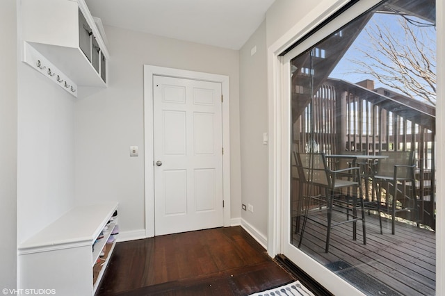 3311 N Hamilton Ave, Chicago, IL 60618 - interior space with baseboards and dark wood-style floors