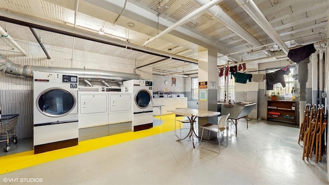 common laundry area with washer and clothes dryer