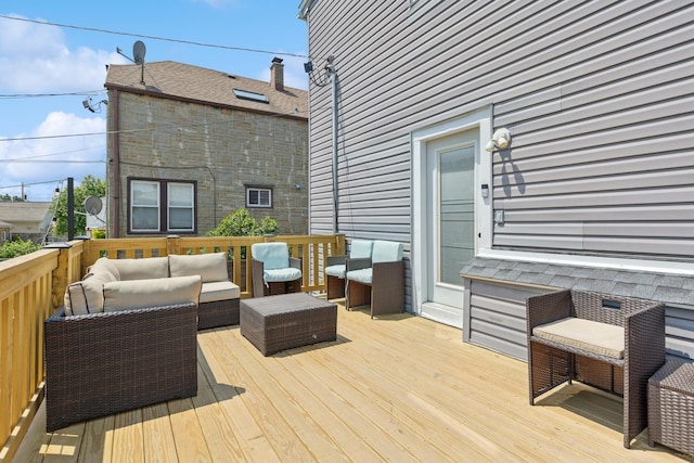 4825 W Ainslie St, Chicago, IL 60630 - wooden terrace featuring outdoor lounge area