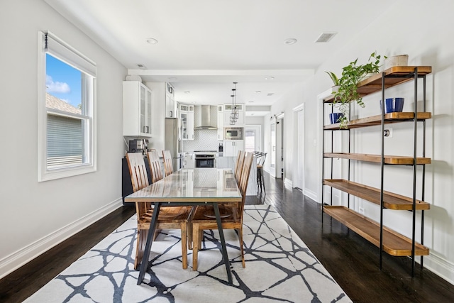 4825 W Ainslie St, Chicago, IL 60630 - dining space with dark wood finished floors and recessed lighting