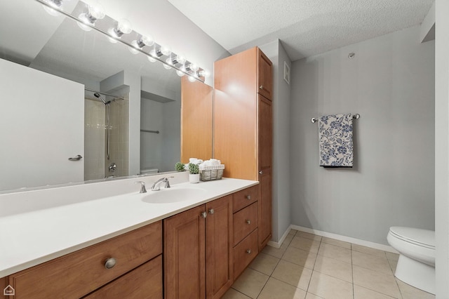 9715 Woods Dr Unit 805, Skokie, IL 60077 - bathroom with vanity, tile patterned floors, and a textured ceiling