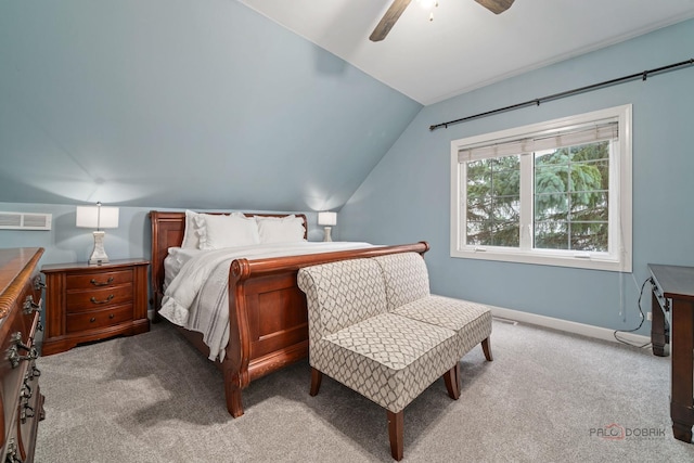 357 Torrey Pines Way, Vernon Hills, IL 60061 - carpeted bedroom with vaulted ceiling, baseboards, and ceiling fan