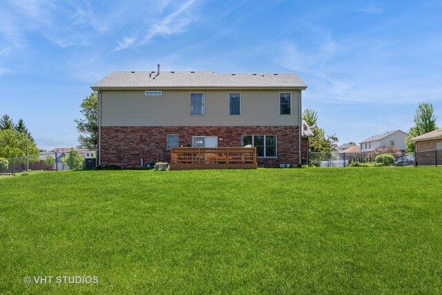 10600 Thornham Ln, Mokena, IL 60448 - back of property with a deck and brick siding