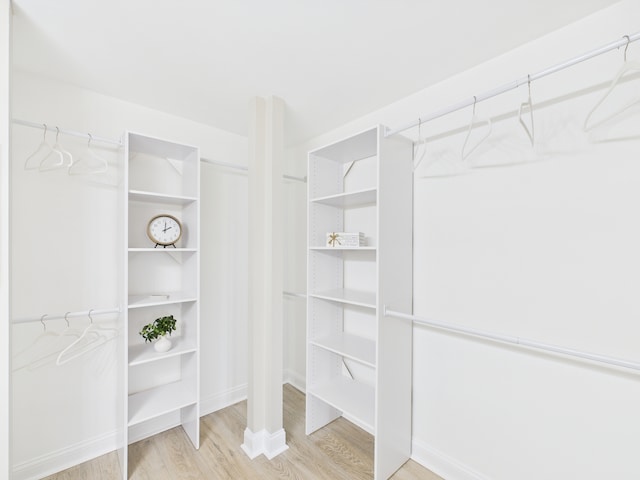 spacious closet featuring wood finished floors
